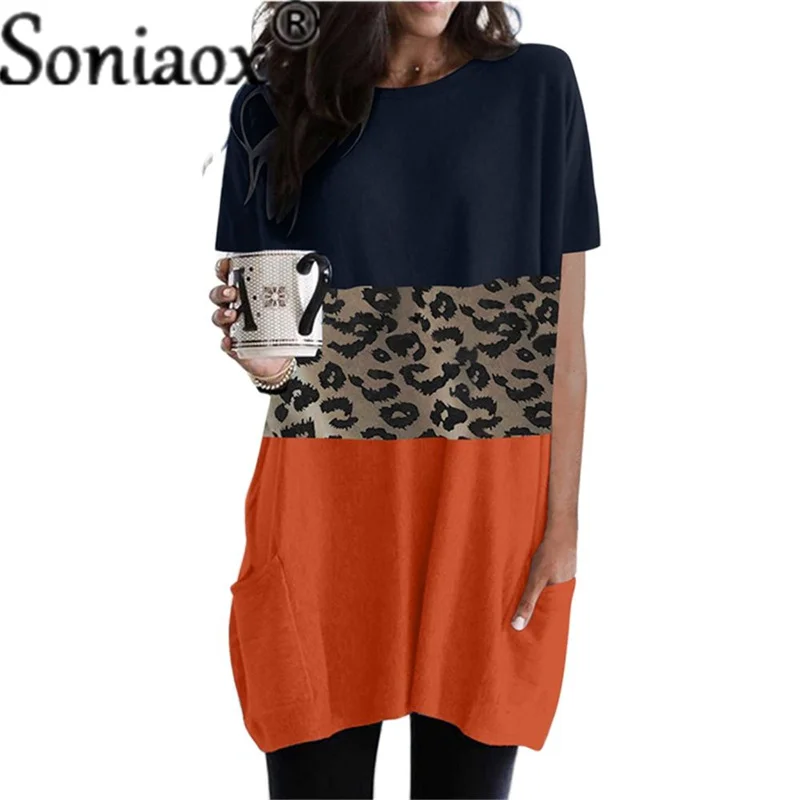 Sexy Womens Loose Dress Fashion Ladies Leopard Splice Print Pocket Casual Party Dress Short Sleeve Beach Dresses Vestidos 2021
Sexy Womens Loose Dress Fashion Ladies Leopard Splice Print Pocket Casual Party Dress Short Sleeve Beach Dresses Vestidos 2021