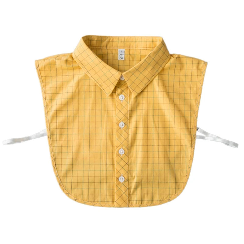 Preppy Style Women Girls Lemon Yellow Lapel False Collar Vintage Plaid Printed Button Down Half Shirt Detachable Dickey
Preppy Style Women Girls Lemon Yellow Lapel False Collar Vintage Plaid Printed Button Down Half Shirt Detachable Dickey