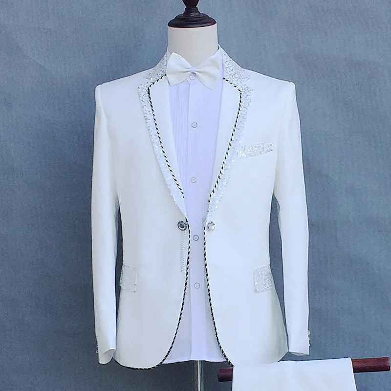 2021 New Men's Slim-Fit Sequined Trim Suit Stage Host MC Performance Suit Two Pieces
2021 New Men's Slim-Fit Sequined Trim Suit Stage Host MC Performance Suit Two Pieces