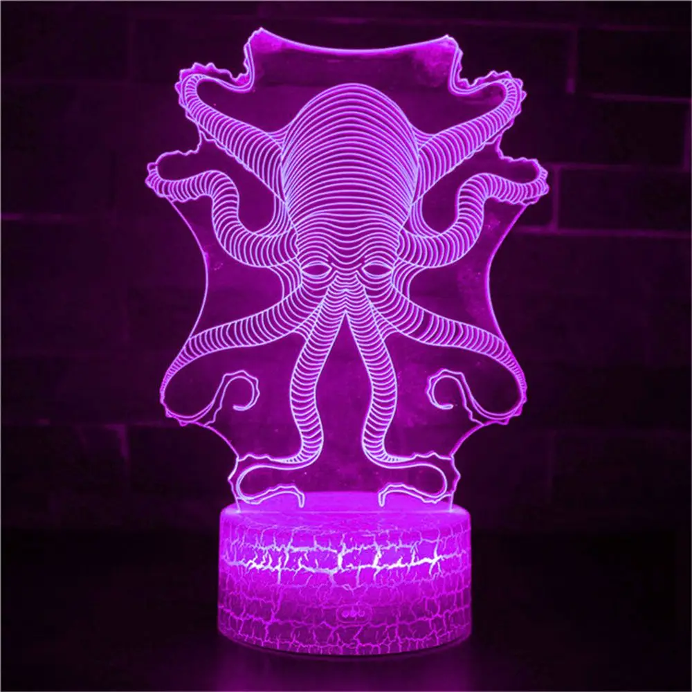 3D светильник в виде осьминога, светодиодный ночсветильник с цветным сенсорным управлением, USB, RGB, для детей, подарок на день рождения
3D светильник в виде осьминога, светодиодный ночсветильник с цветным сенсорным управлением, USB, RGB, для детей, подарок на день рождения