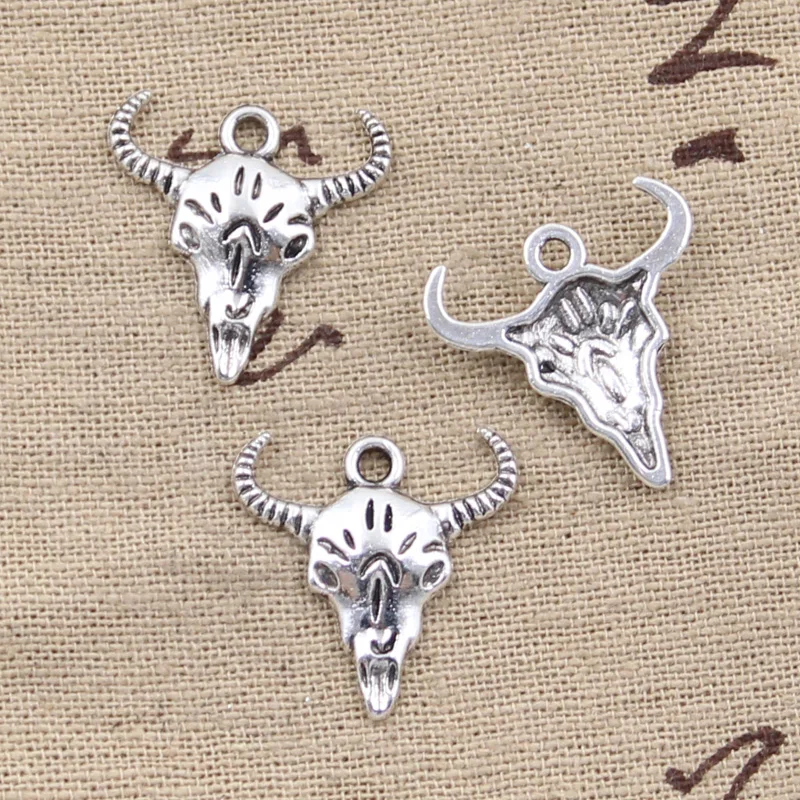 30pcs Charms Skull Bull Ox 21x20mm Antique Bronze Silver Color Pendants DIYCrafts Making Findings Handmade Tibetan Jewelry 
30pcs Charms Skull Bull Ox 21x20mm Antique Bronze Silver Color Pendants DIYCrafts Making Findings Handmade Tibetan Jewelry