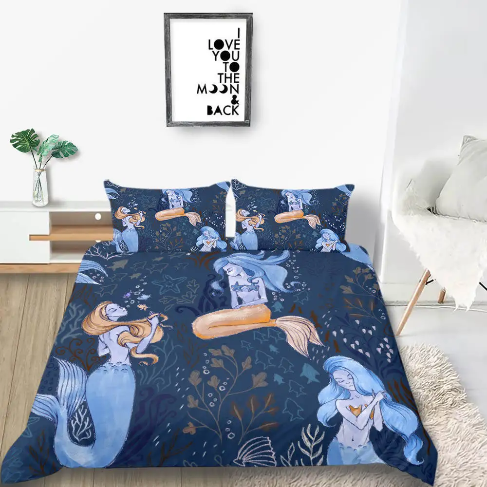 Romantic Mermaid Bedding set Single Double King Size Duvet Cover Set 2/3pcs with Pillowcase Super Soft of Comforter set 2019 New
Romantic Mermaid Bedding set Single Double King Size Duvet Cover Set 2/3pcs with Pillowcase Super Soft of Comforter set 2019 New