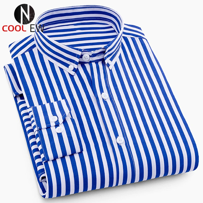 Single Breasted Business Dress Shirt Mans Casual Slim Fit Summer Shirts Plus Size Striped Dress Work Social Dress Shirt For Men
Single Breasted Business Dress Shirt Mans Casual Slim Fit Summer Shirts Plus Size Striped Dress Work Social Dress Shirt For Men