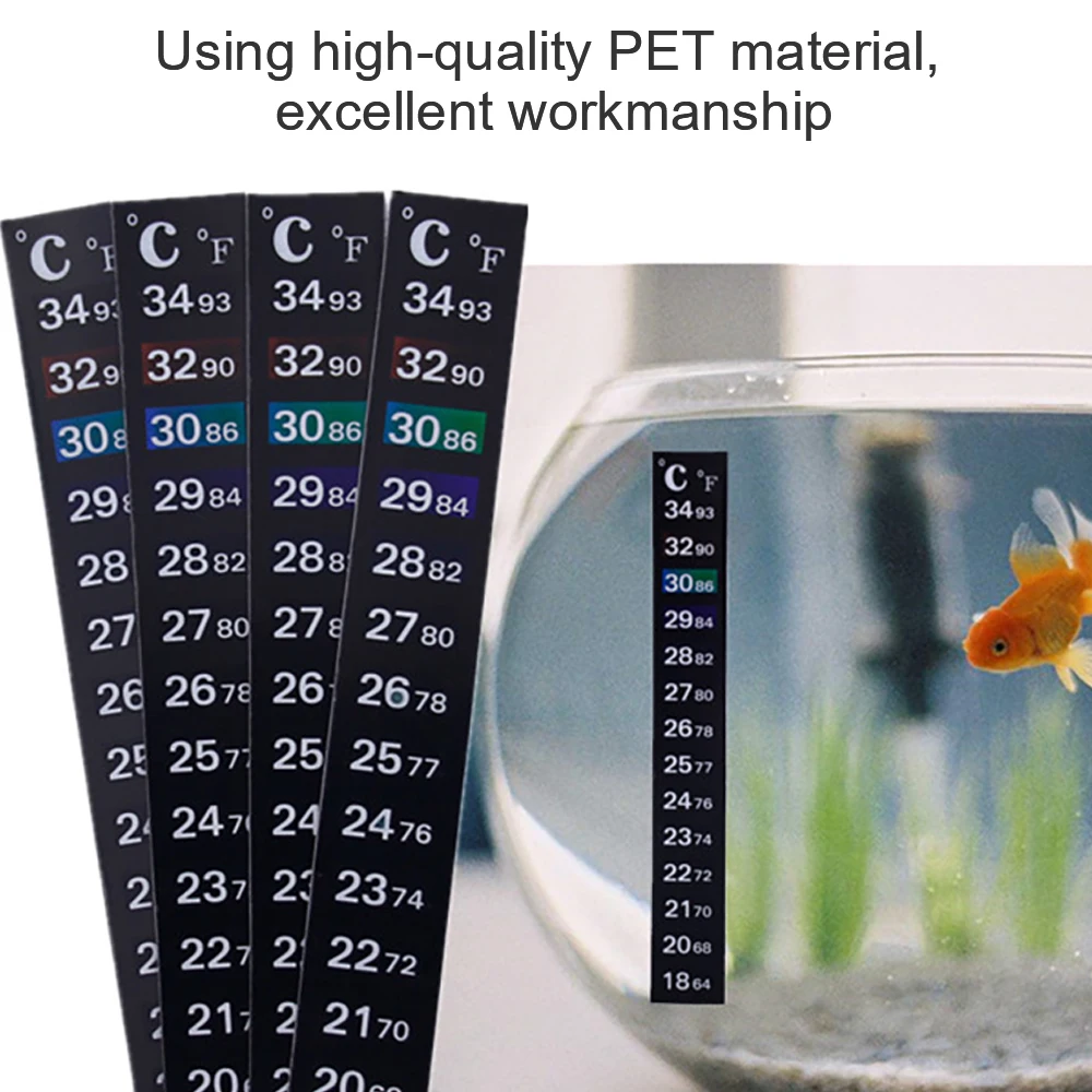 15PCS LCD Color Changing Fish Tank Thermometer 18-34 Degrees Digital Sensor Temperature Bar C/F Discolor Temperature Sticker
15PCS LCD Color Changing Fish Tank Thermometer 18-34 Degrees Digital Sensor Temperature Bar C/F Discolor Temperature Sticker