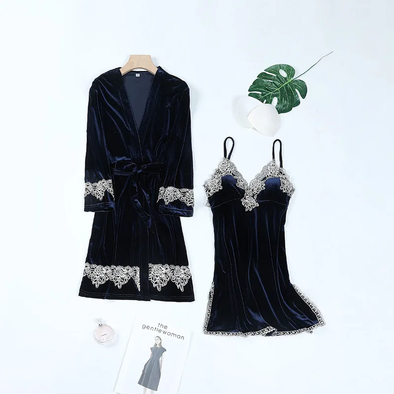 Fiklyc Women's 2020 Winter New Arrival Velvet Robe & Gown Sets 2PC Female Sexy Deep V Neck Luxury Ladies Sleepwear Home Suits
Fiklyc Women's 2020 Winter New Arrival Velvet Robe & Gown Sets 2PC Female Sexy Deep V Neck Luxury Ladies Sleepwear Home Suits
