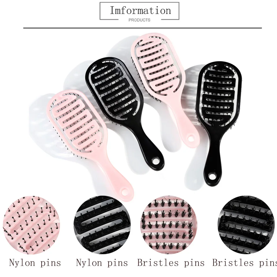 Hair Comb Scalp Massage Comb Salon Hairdressing Styling Tools Hairbrush Bristle Nylon Women Wet Curly Detangle Hair Brush
Hair Comb Scalp Massage Comb Salon Hairdressing Styling Tools Hairbrush Bristle Nylon Women Wet Curly Detangle Hair Brush