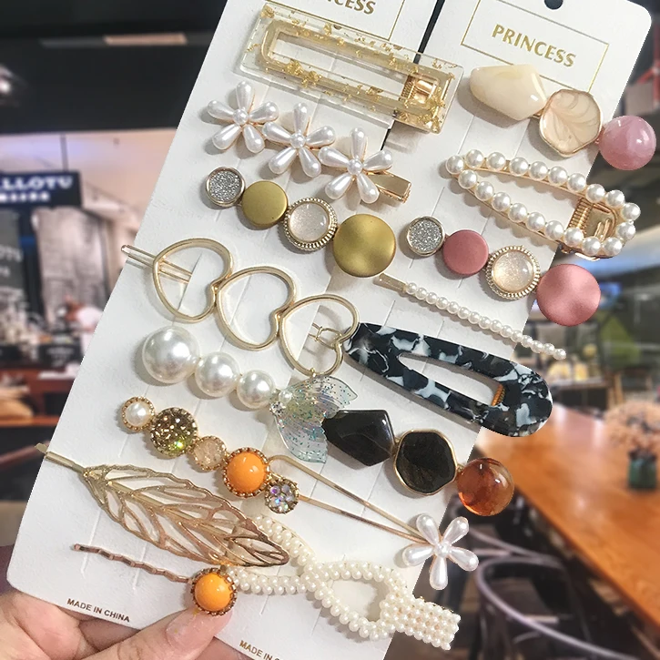 1 Set Acrylic Hair Clips for Women Fashion Geometric Pearl Barrettes Hairpins Headwear Hair Accessories Girl Jewelry
1 Set Acrylic Hair Clips for Women Fashion Geometric Pearl Barrettes Hairpins Headwear Hair Accessories Girl Jewelry