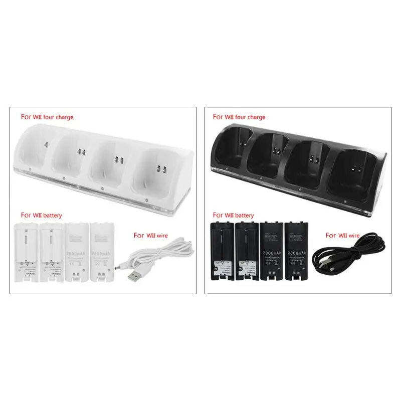 4Port Smart Charger Charging Dock Rechargeable Batteries for WII Game Console 45BD 
4Port Smart Charger Charging Dock Rechargeable Batteries for WII Game Console 45BD