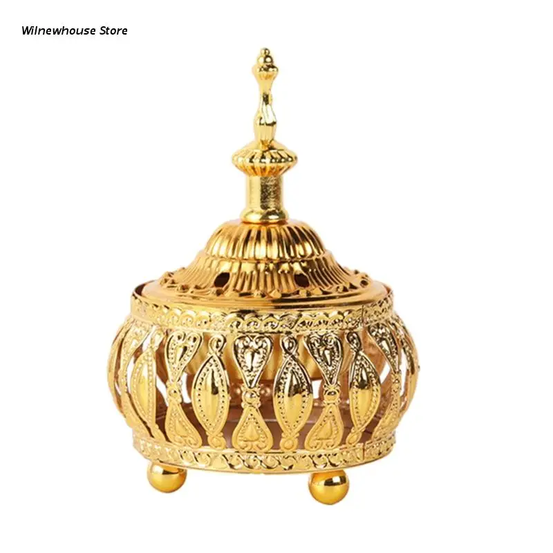 F62A Golden Electroplated Censer Regal Metal Incense Burner Lotus Incense Censer Vintage Frankincense Incense Burner for
F62A Golden Electroplated Censer Regal Metal Incense Burner Lotus Incense Censer Vintage Frankincense Incense Burner for