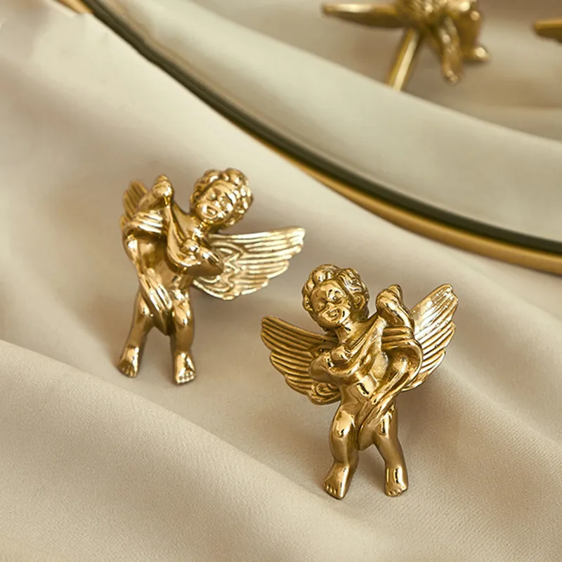 

European Angel shaped handle/Gold Furniture Handles Wardrobe Kitchen Cupboard Cloakroom Bedside Cabinet Locker Knob