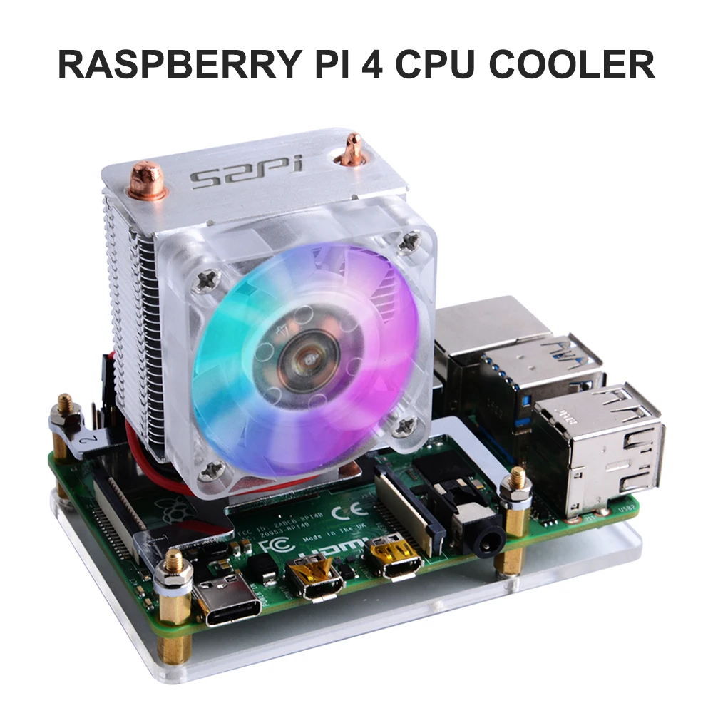 Raspberry Pi 4B Cooling Fan Super Heat Dissipation 7 Colors Light Bracket Fan 3B+/3B Applicable
Raspberry Pi 4B Cooling Fan Super Heat Dissipation 7 Colors Light Bracket Fan 3B+/3B Applicable