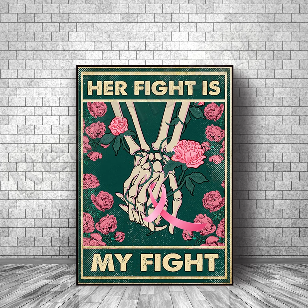 Her battle is my battle poster, breast cancer canvas poster, canvas breast cancer awareness month decoration
Her battle is my battle poster, breast cancer canvas poster, canvas breast cancer awareness month decoration