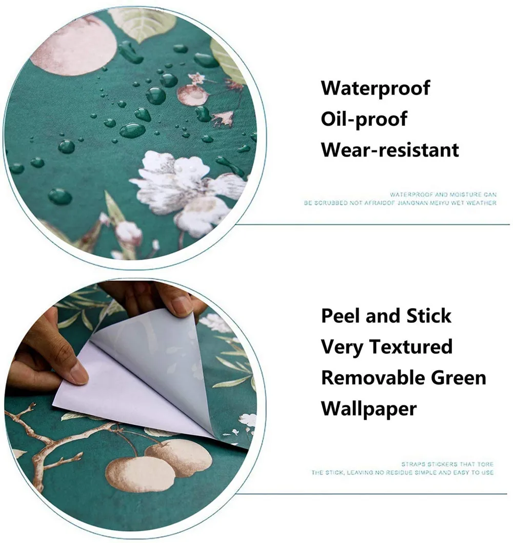 Vinyl Peach Tree Peel And Stick Green Wallpaper Flower&Bird Waterproof Removable Wallpaper Self Adhesive Wall Paper Home Decor
Vinyl Peach Tree Peel And Stick Green Wallpaper Flower&Bird Waterproof Removable Wallpaper Self Adhesive Wall Paper Home Decor