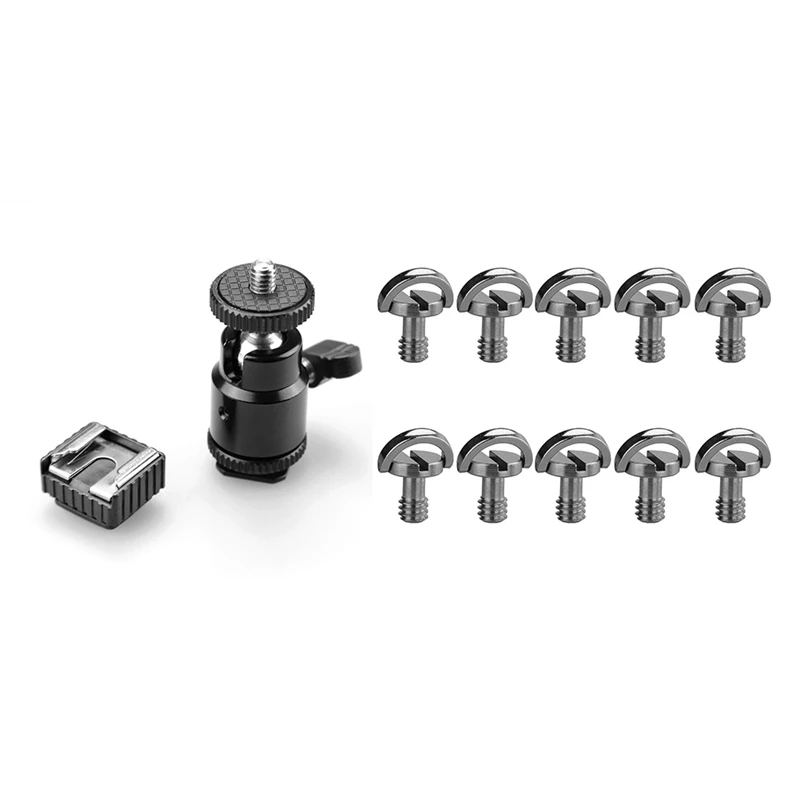 10X D-Ring 1/4Inch Mounting Mount Screw Thread & 1X Lcd Monitor Adapter With Hot Shoe Cold Shoe Base
10X D-Ring 1/4Inch Mounting Mount Screw Thread & 1X Lcd Monitor Adapter With Hot Shoe Cold Shoe Base