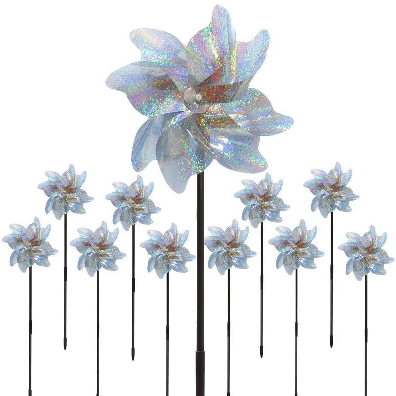 Colorful Reflective Laser Windmill Drive Away Birds Whirl Pinwheels for Lawn Farm Garden Anti-bird Device Sparkly Pinwheel
Colorful Reflective Laser Windmill Drive Away Birds Whirl Pinwheels for Lawn Farm Garden Anti-bird Device Sparkly Pinwheel