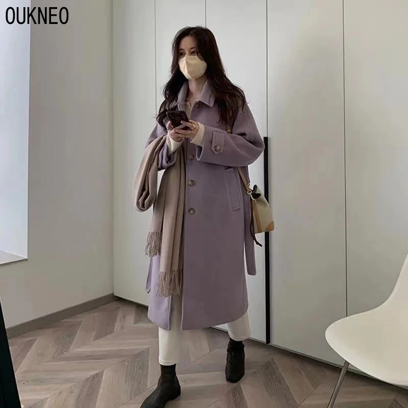 Woman Long Coat Purple Korean Preppy Style Retro Versatile Windbreaker Casual Warm Woolen Coat Oversize 2021 Winter Women Jacket
Woman Long Coat Purple Korean Preppy Style Retro Versatile Windbreaker Casual Warm Woolen Coat Oversize 2021 Winter Women Jacket