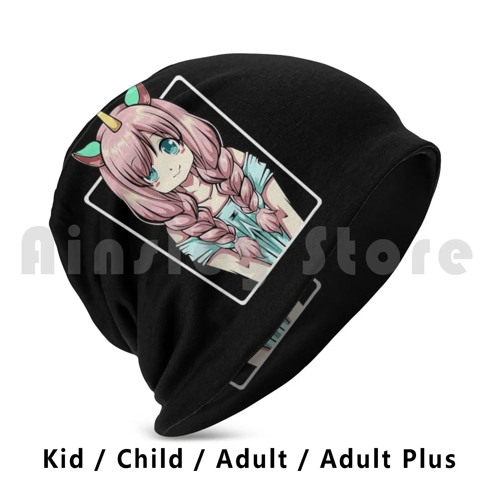 

Japanese Anime Girl Unicorn , Pastel Goth Punk Kawaii Beanies Pullover Cap Comfortable Anime Manga Unicorn Anime Girl