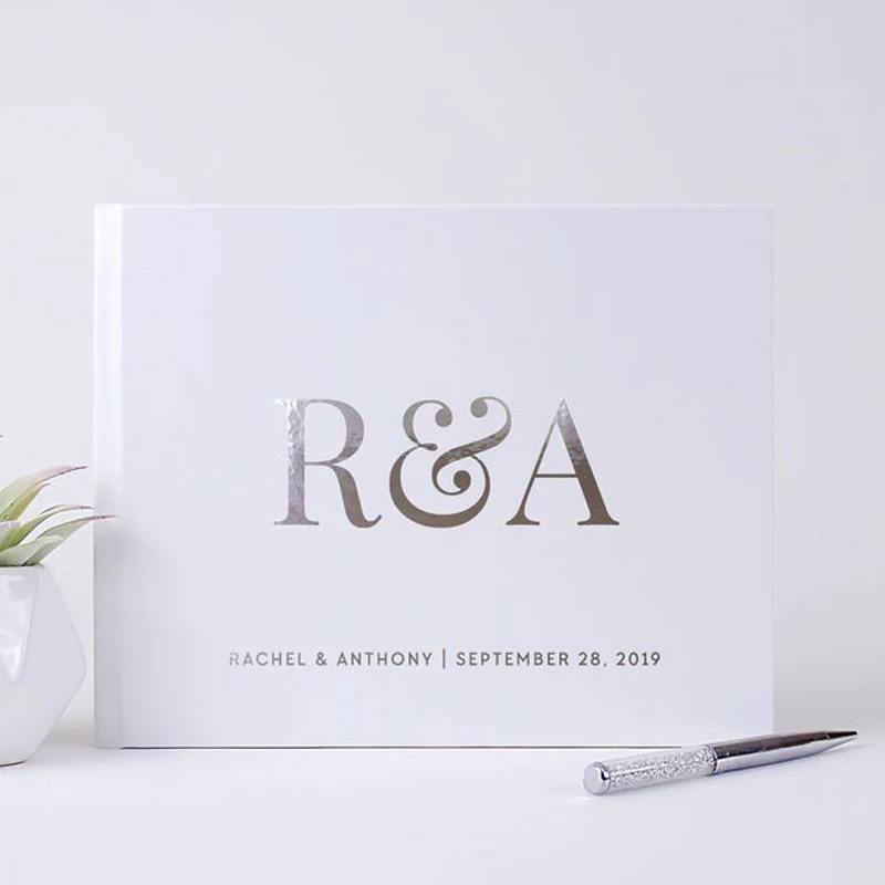 Modern White Wedding Guest Book Silver Foil Alternative Custom Wedding Guestbook White and Silver Landscape Wedding Photo Book
Modern White Wedding Guest Book Silver Foil Alternative Custom Wedding Guestbook White and Silver Landscape Wedding Photo Book