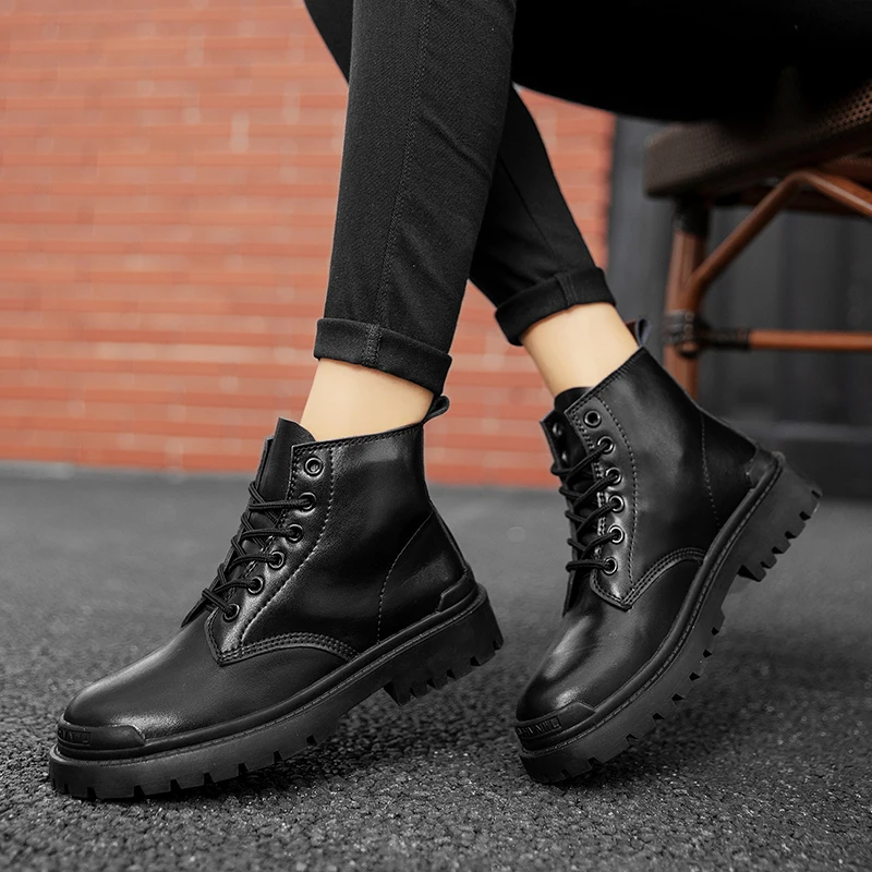 Botas De Mujer Women Martin Boots 6-Eyes Waterproof Flats Platform Leather 2021 Winter Ladies Ankle Woman Black Chaussure Femme
Botas De Mujer Women Martin Boots 6-Eyes Waterproof Flats Platform Leather 2021 Winter Ladies Ankle Woman Black Chaussure Femme