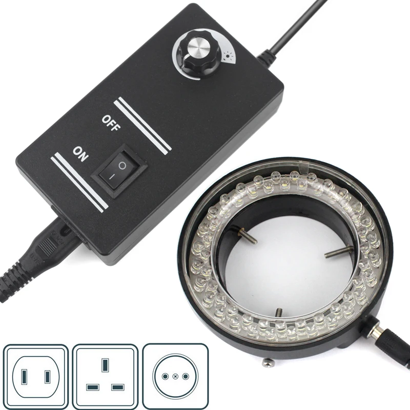 Adjustable 56 LED Ring Light Lamp 6500K 90V-240V For Industrial Stereo Microscope Trinocular Microscope Digital Video Camera 
Adjustable 56 LED Ring Light Lamp 6500K 90V-240V For Industrial Stereo Microscope Trinocular Microscope Digital Video Camera