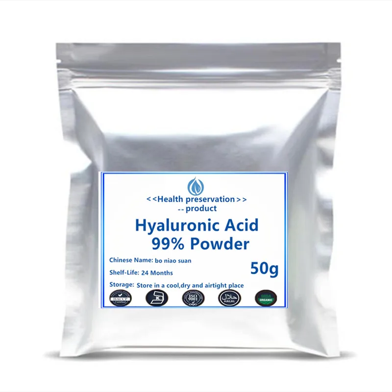 

100% Pure Hyaluronic Acid Powder low molecular weight serum raw material anti wrinkle face primer make up tricks cosmetic HA