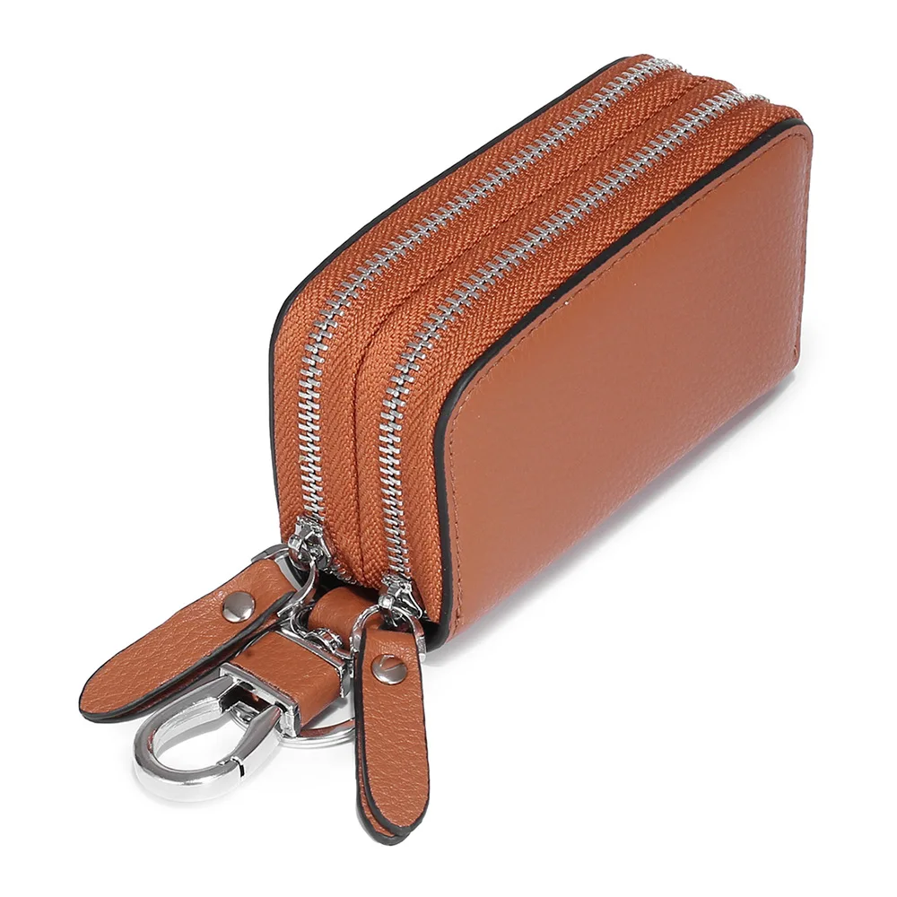 Multi-Function Smooth Double Zipper Pockets Car Key Holder Men Women Split Cow Leather Bag
Multi-Function Smooth Double Zipper Pockets Car Key Holder Men Women Split Cow Leather Bag