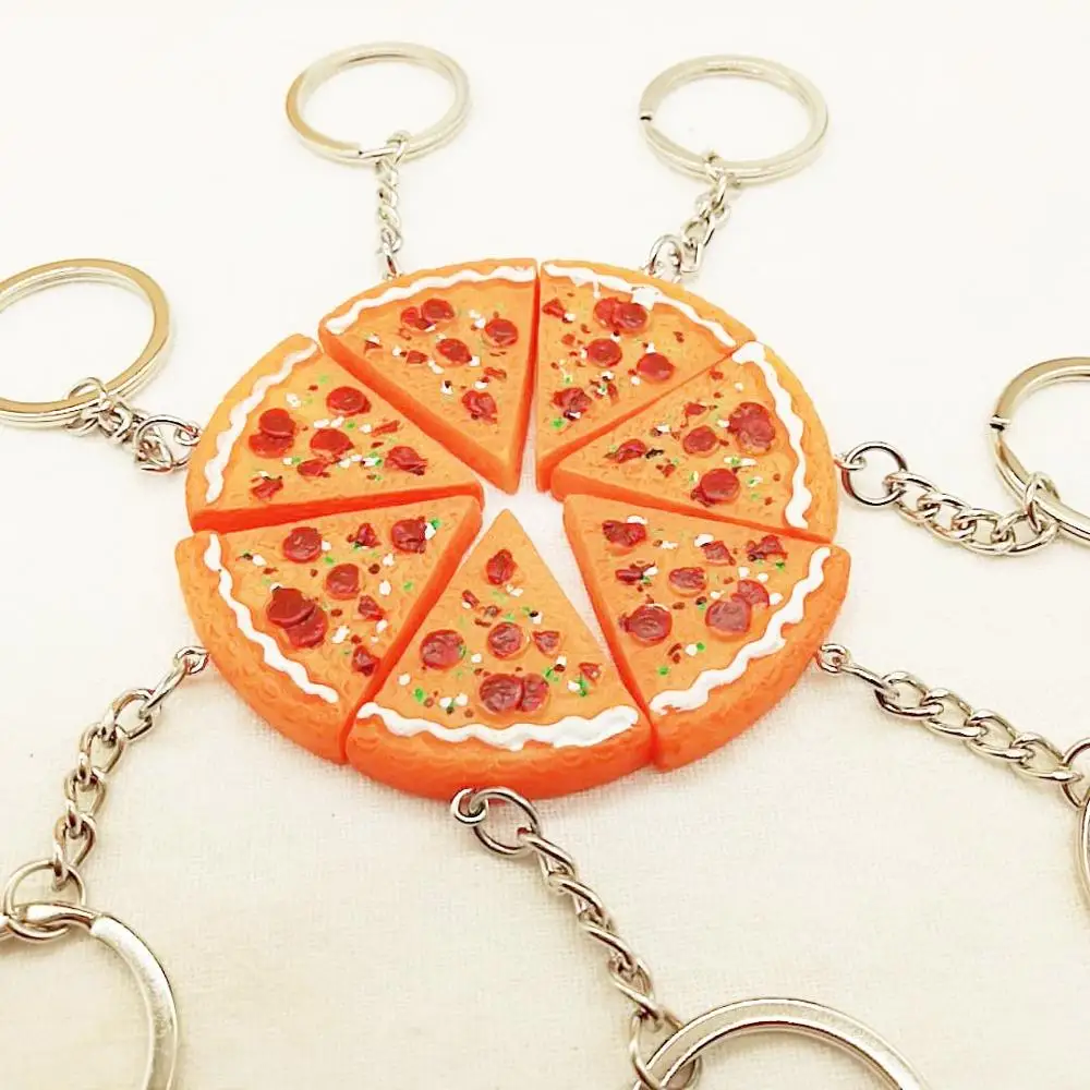 Фото Креативный корейский брелок для ключей с имитацией пиццы - купить
