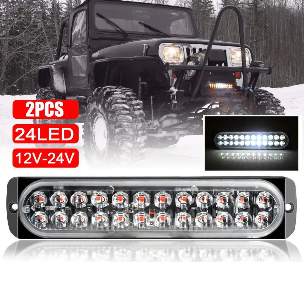 72W 2PC Double Row 24LED Car Truck Emergency Warning Hazard Flash Strobe LED Light Bar Double Side Emergency Warning Flash Strob
72W 2PC Double Row 24LED Car Truck Emergency Warning Hazard Flash Strobe LED Light Bar Double Side Emergency Warning Flash Strob
