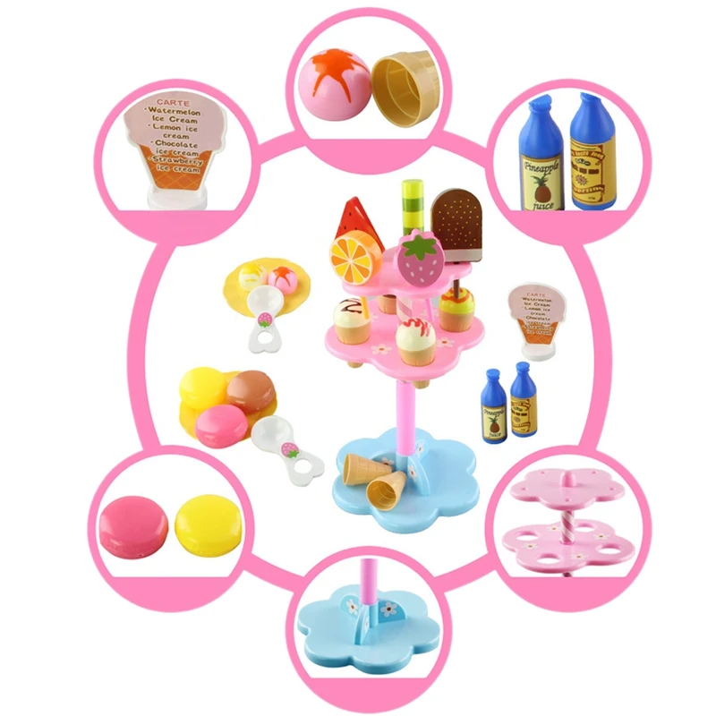 Sweet Treats Ice Cream and Desserts Tower Stand - Simulation Food Cake Ice Cream Kitchen Play Food Toy Set for Kids (22 Pcs) 
Sweet Treats Ice Cream and Desserts Tower Stand - Simulation Food Cake Ice Cream Kitchen Play Food Toy Set for Kids (22 Pcs)