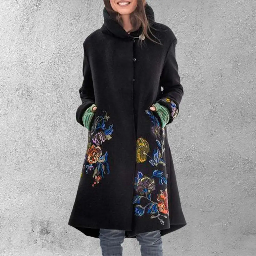 Fashion Casual Button Pocket Hooded Coat Elegant Autumn Winter Warm Women Long Tops Outwear Vintage Print Female Woolen Overcoat
Fashion Casual Button Pocket Hooded Coat Elegant Autumn Winter Warm Women Long Tops Outwear Vintage Print Female Woolen Overcoat