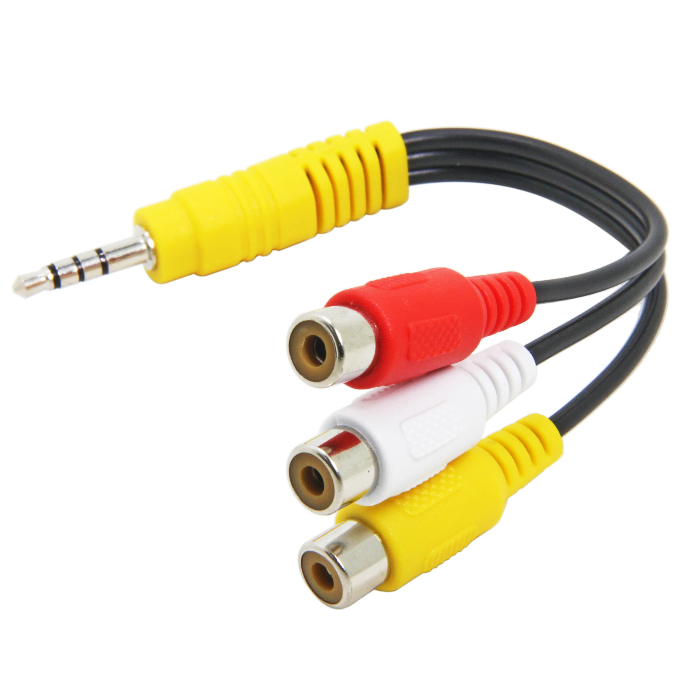 3.5mm 4 Conductor TRRS Male to 3 RCA Female L/R Audio & Video Adapter Cable 
3.5mm 4 Conductor TRRS Male to 3 RCA Female L/R Audio & Video Adapter Cable