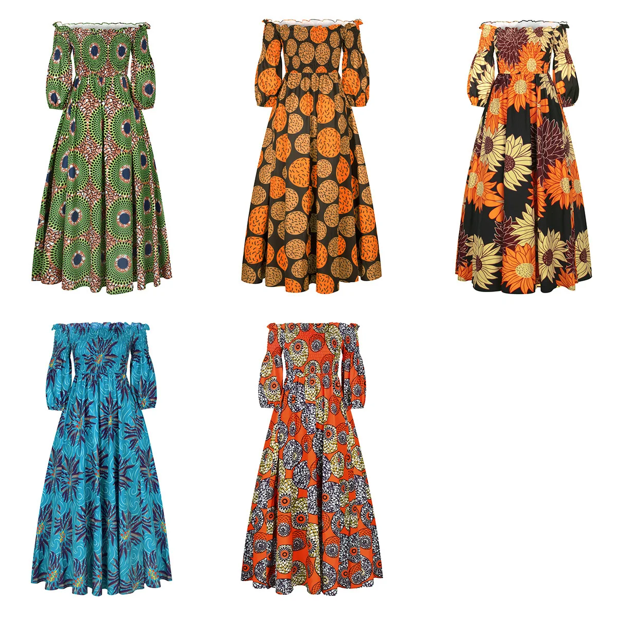 A variety of styles Indonesia Explosive Digital Printing Fashion One-word Collar Lantern Sleeve Dress African Dresses for Women
A variety of styles Indonesia Explosive Digital Printing Fashion One-word Collar Lantern Sleeve Dress African Dresses for Women