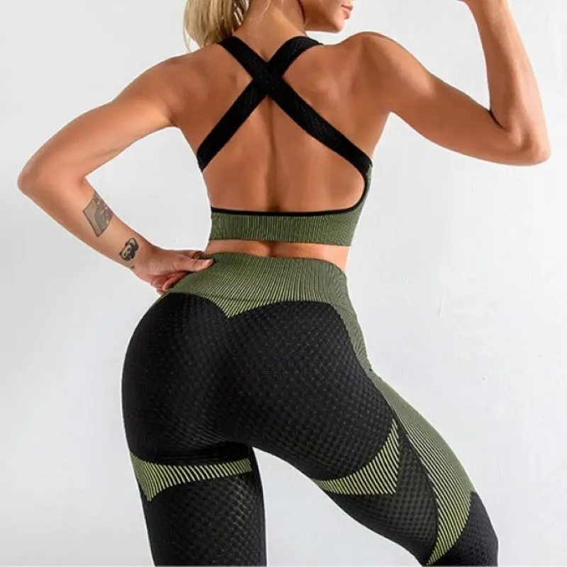 Fashion Yoga Set Sexy pretty Sports Bra Fitness seamless Leggings 2 Pieces Woman Gym clothes Running Workout Pants for Girls
Fashion Yoga Set Sexy pretty Sports Bra Fitness seamless Leggings 2 Pieces Woman Gym clothes Running Workout Pants for Girls