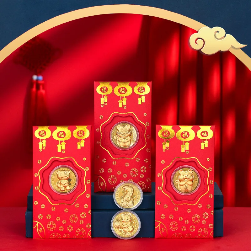 2022 Tiger Year Gold Foil Red Envelope Angpao Lucky Coin Money Red Packet New Year Present Commemorative Coins Collectibles Gift
2022 Tiger Year Gold Foil Red Envelope Angpao Lucky Coin Money Red Packet New Year Present Commemorative Coins Collectibles Gift