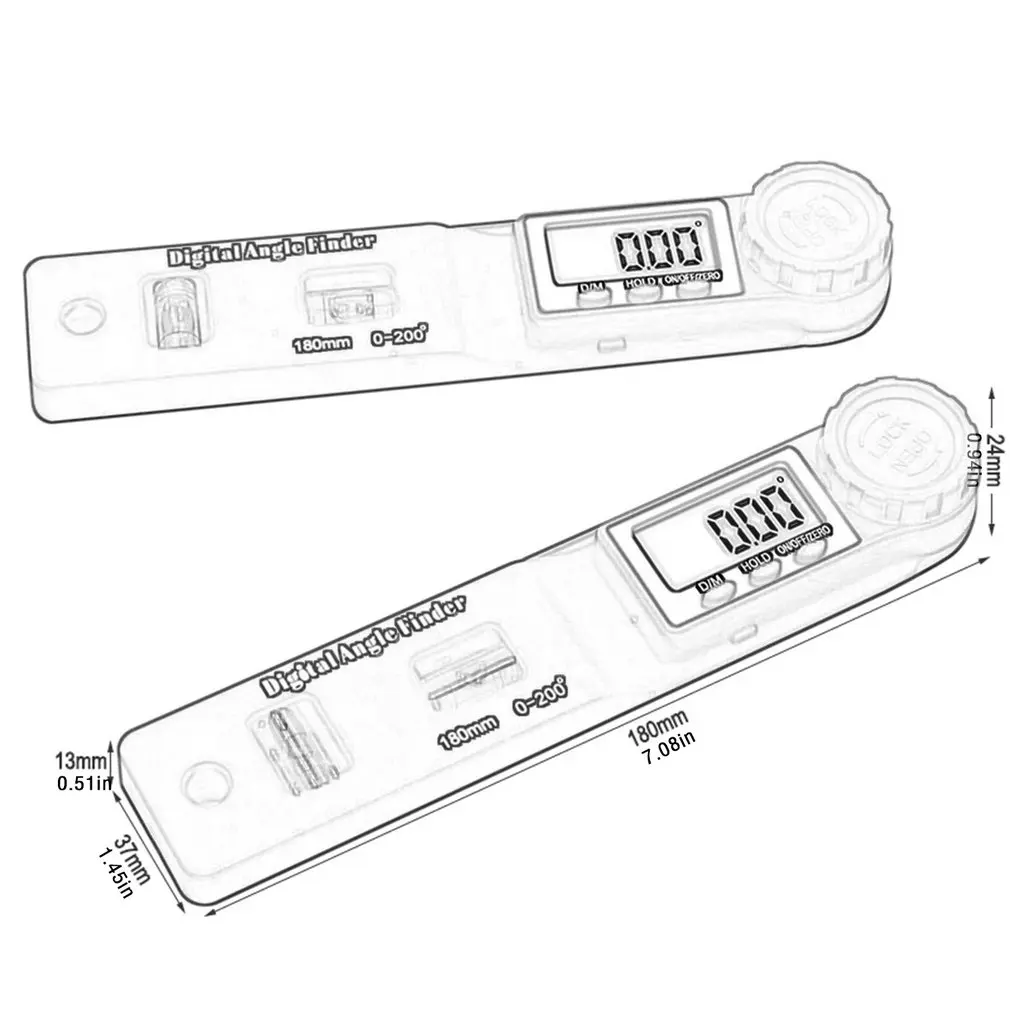 2-in-1 Mini Digital Protractor Angle Finder Inclinometer Electronic Level 360 Degree Magnet Free Angle Tilt Test Ruler 
2-in-1 Mini Digital Protractor Angle Finder Inclinometer Electronic Level 360 Degree Magnet Free Angle Tilt Test Ruler