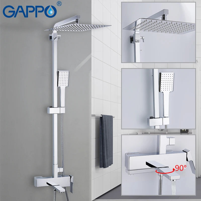 Shower System Bathroom Shower Faucet Tap Bath Mixer Bathtub Faucet Set Waterfall Shower Set Chrome Rain Shower Head