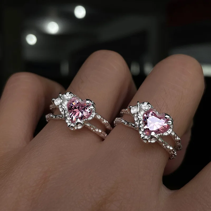 Silvology 925 Sterling Silver Pink Zirconia Heart for Women Layerd Texture Sweet Girl Heart Korea Ring Luxury Friendship Jewelry
Silvology 925 Sterling Silver Pink Zirconia Heart for Women Layerd Texture Sweet Girl Heart Korea Ring Luxury Friendship Jewelry