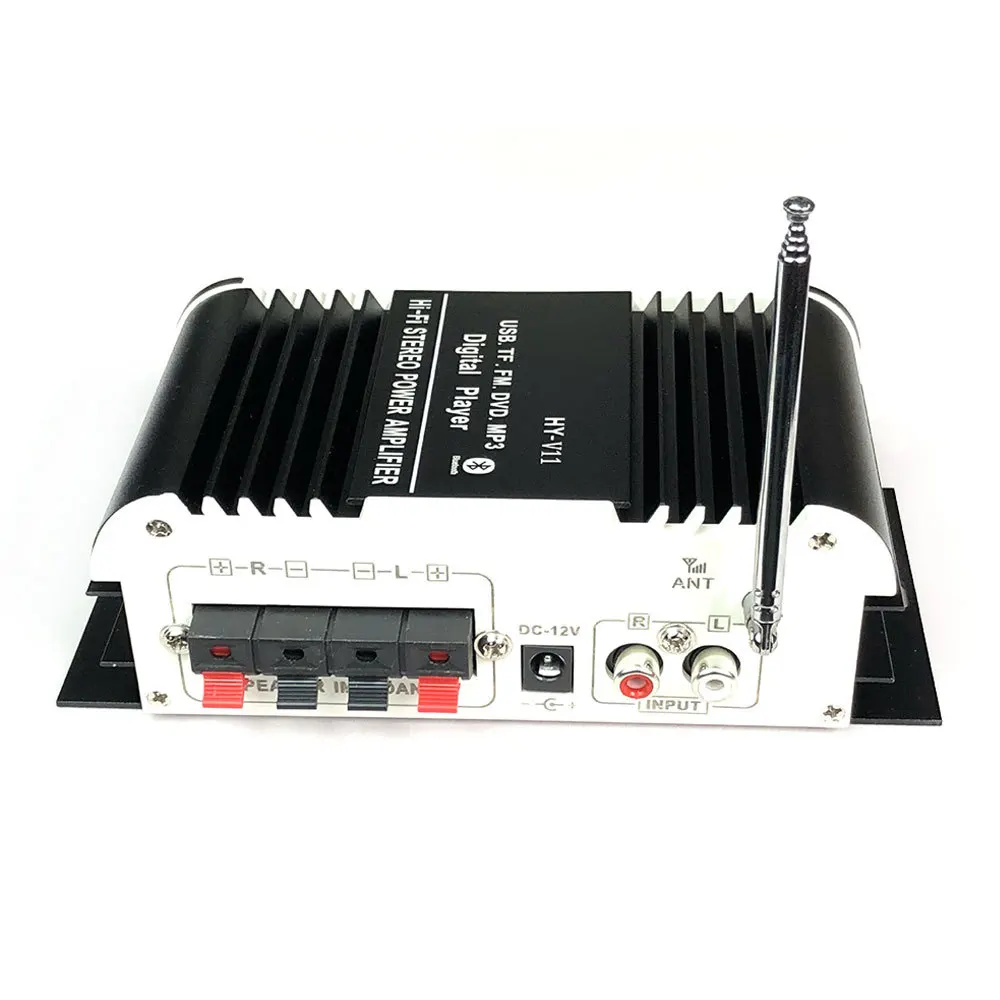Car Digital Audio Player Bluetooth Power Amplifier 2CH x 20W Hi-Fi Stereo BASS AMP With MIC Karaoke Reverberation HY-V11
Car Digital Audio Player Bluetooth Power Amplifier 2CH x 20W Hi-Fi Stereo BASS AMP With MIC Karaoke Reverberation HY-V11