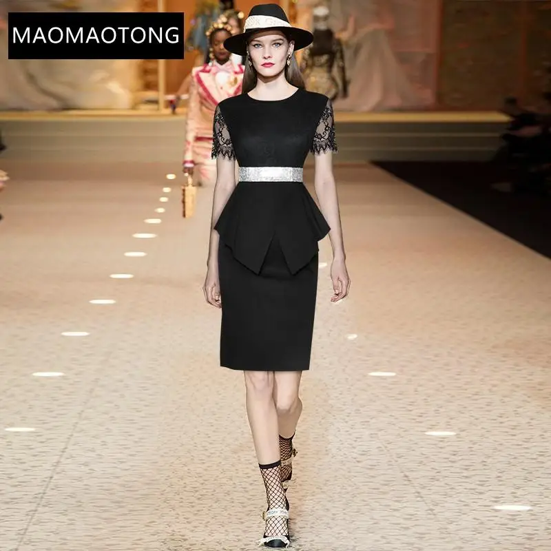 Fashion Designer Summer Slim Midi Dress Women's Splicing Lace Short Sleeve Beading Elegant Party Dress
Fashion Designer Summer Slim Midi Dress Women's Splicing Lace Short Sleeve Beading Elegant Party Dress