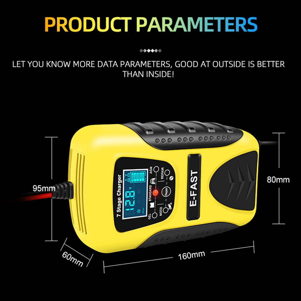 Sell Like Hot 12V 7A 7 Stage Automatic Smart Car Battery Charger Digital LCD Display Wet Dry Lead Acid Battery-chargers
Sell Like Hot 12V 7A 7 Stage Automatic Smart Car Battery Charger Digital LCD Display Wet Dry Lead Acid Battery-chargers