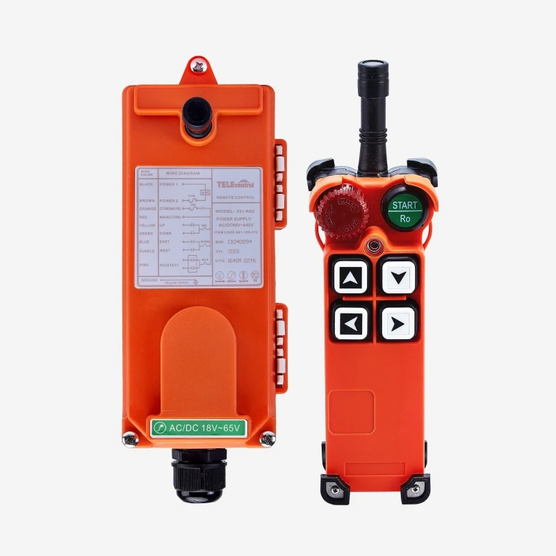 Telecontrol 4 button single speed electric winch hoist and crane wireless radio industrial remote control F21-4S
Telecontrol 4 button single speed electric winch hoist and crane wireless radio industrial remote control F21-4S
