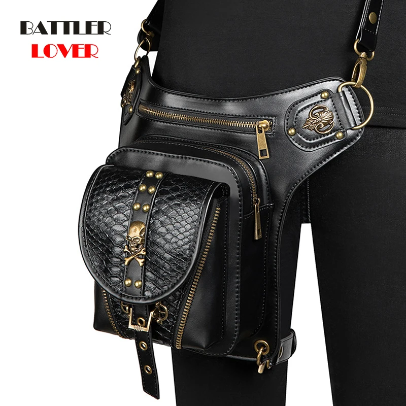 New Fashion PU Leather Steampunk Retro Waist Bag for Women Men Multi-function Black Travel Motorcycle Crossbody Chest Fanny Pack
New Fashion PU Leather Steampunk Retro Waist Bag for Women Men Multi-function Black Travel Motorcycle Crossbody Chest Fanny Pack