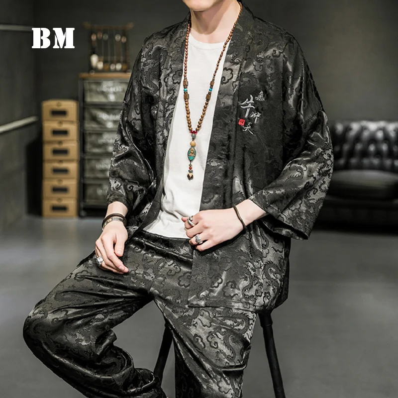 Chinese Style Summer Jacquard Plus Size Suit Harajuku Oversized Cardigan Loose Joggers Men Clothing 5XL Japanese Kimono Male
Chinese Style Summer Jacquard Plus Size Suit Harajuku Oversized Cardigan Loose Joggers Men Clothing 5XL Japanese Kimono Male