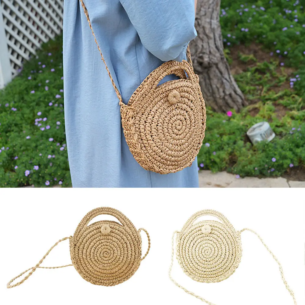 Fashion Novelty Straw Bag Women Round Circular Rattan Wicker Straw Woven Crossbody Beach Bag Basket Gifts
Fashion Novelty Straw Bag Women Round Circular Rattan Wicker Straw Woven Crossbody Beach Bag Basket Gifts
