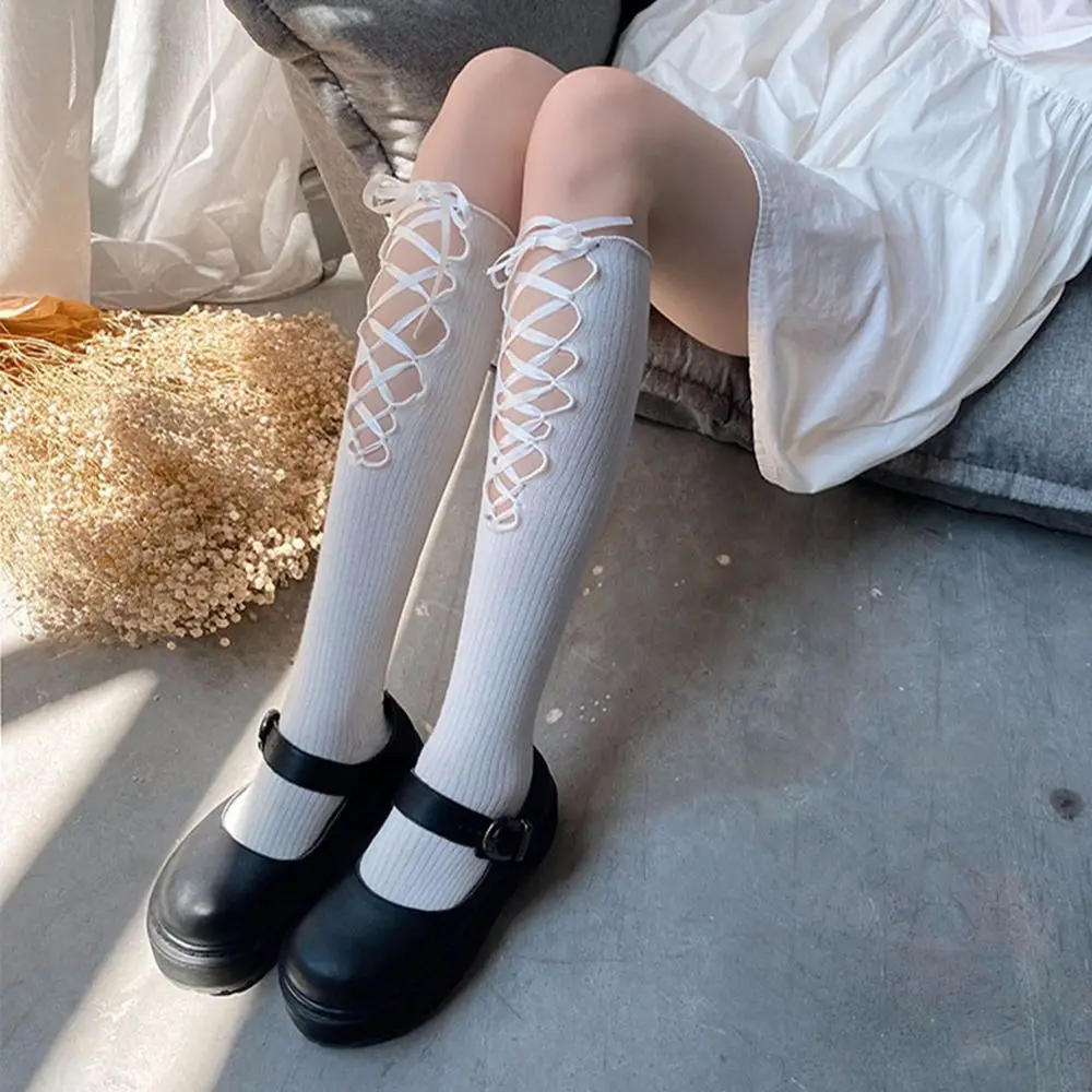 1Pair Harajuku Knee High Socks Gothic Woman Ribbon Bandage Bow Cotton Stockings with Wooden Ears Student Girl Lolita Socks
1Pair Harajuku Knee High Socks Gothic Woman Ribbon Bandage Bow Cotton Stockings with Wooden Ears Student Girl Lolita Socks