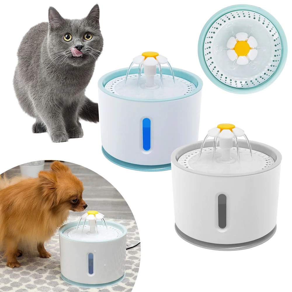 2.4L 'Pet кошка автоматическая подача воды Фонтан СВЕТОДИОДНЫЙ Электрический USB