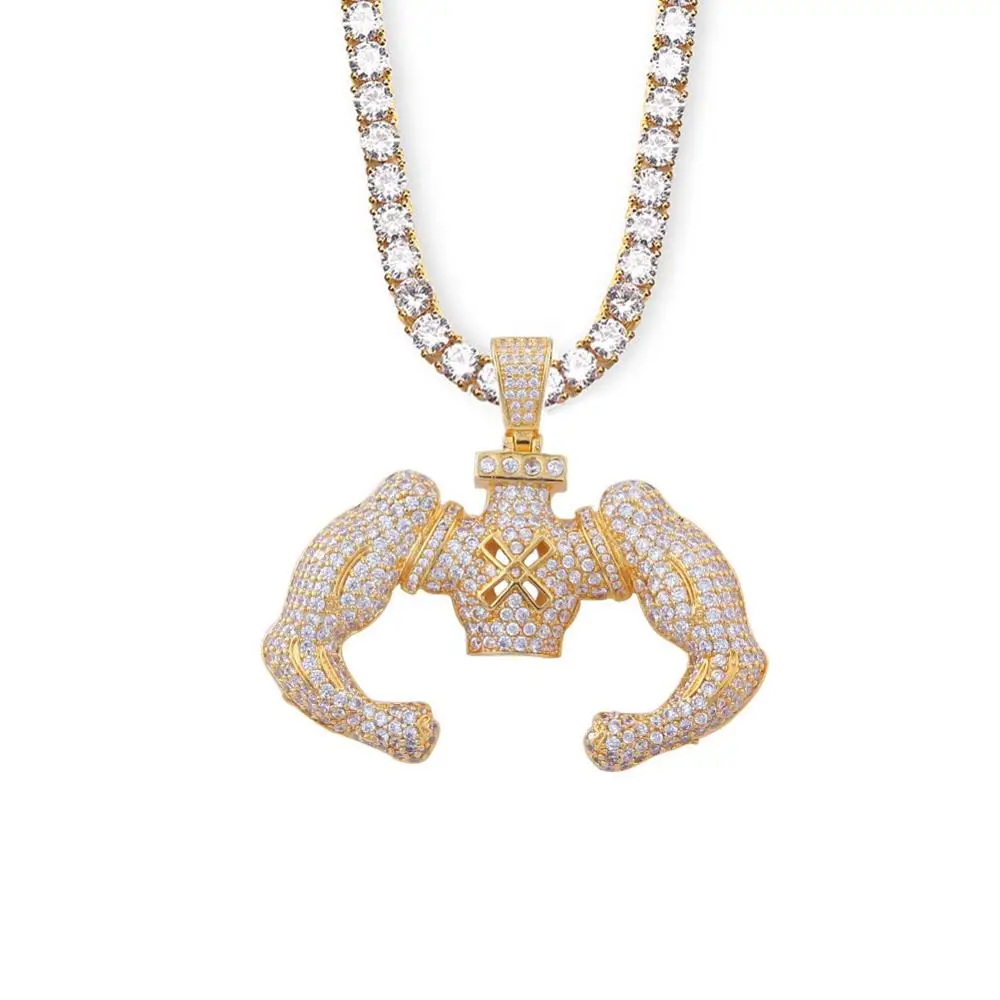 Fashion Strong Pendant Men's Pendant Tennis Necklace Muscle Men Sports Fitness Hip Hop Bodybuilding Jewelry
Fashion Strong Pendant Men's Pendant Tennis Necklace Muscle Men Sports Fitness Hip Hop Bodybuilding Jewelry