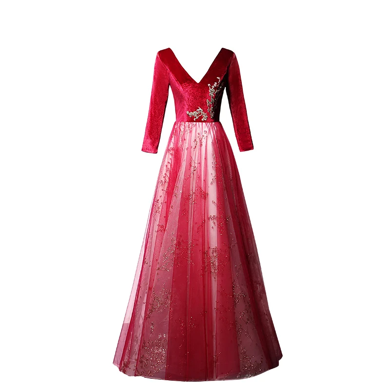 Elegant Asian Bride Wedding Cheongsam Dress Vestidos Wine Red Luxury V-neck Velvet Evening Gowns Classic Party Dress
Elegant Asian Bride Wedding Cheongsam Dress Vestidos Wine Red Luxury V-neck Velvet Evening Gowns Classic Party Dress