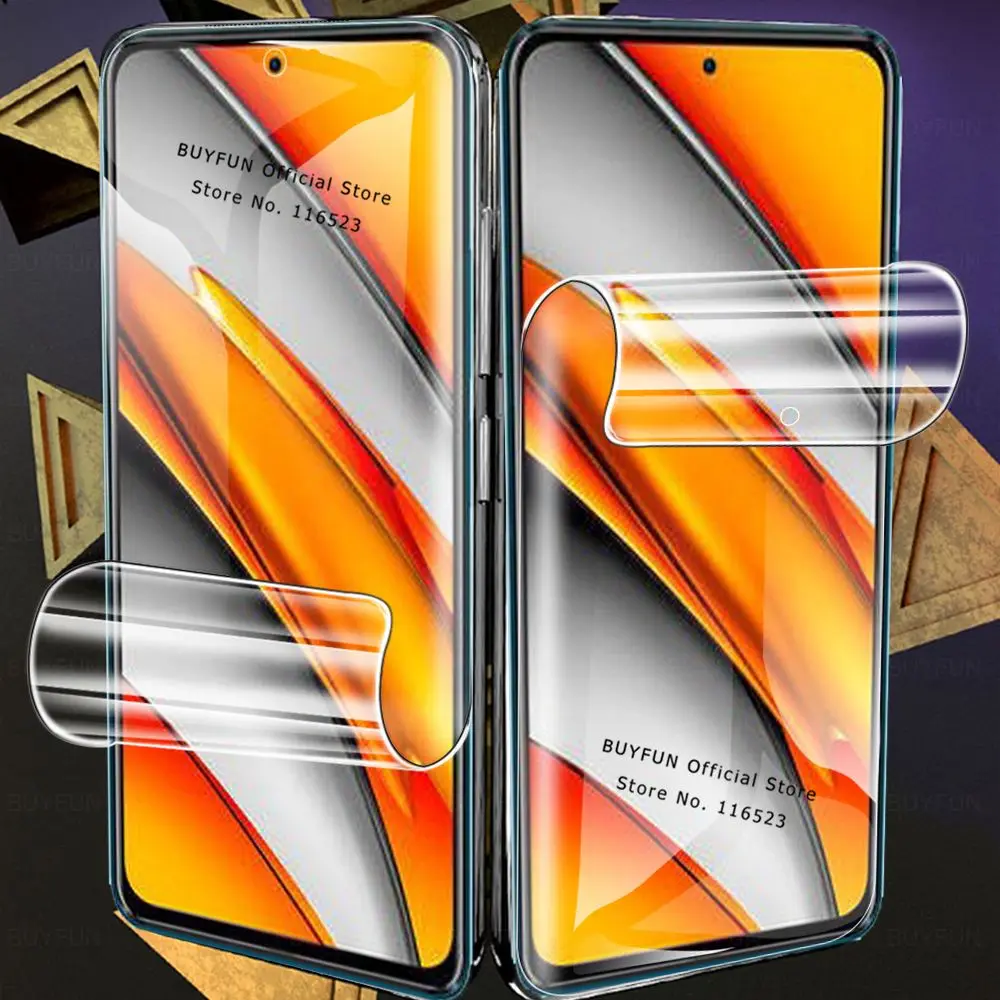 Гидрогелевая пленка 3 в 1 с полным покрытием для объектива камеры Xiaomi Poco F3