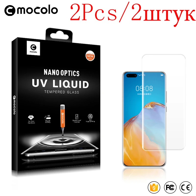 2 штук Mocolo UV жидкое олеофобное Изогнутый край полное покрытие защитное стекло
